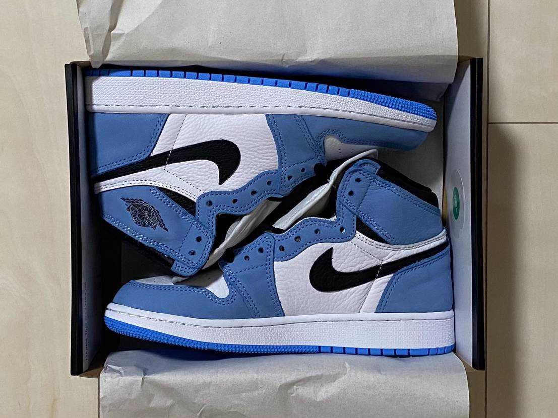 Nike GS Air Jordan 1 High "White/University Blue/Black"   
