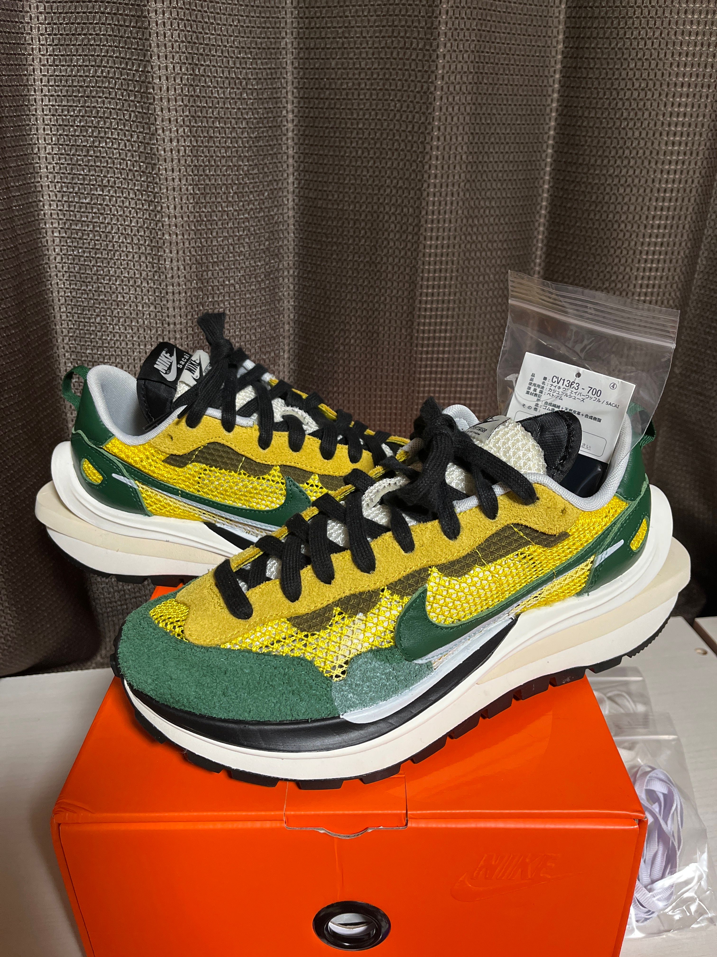 sacai × Nike Vapor Waffle "Tour Yellow/Stadium Green-Sail"