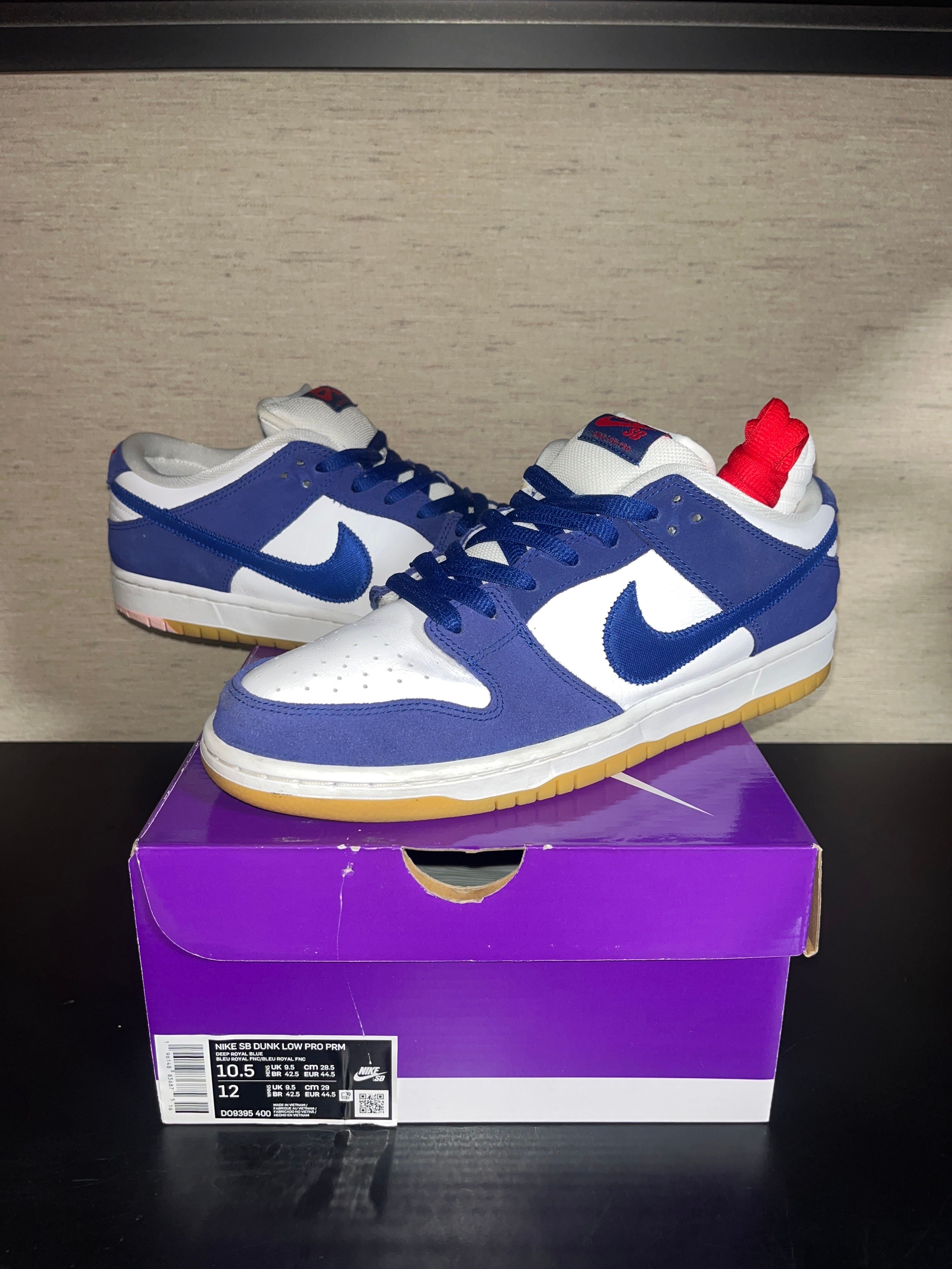 Nike SB Dunk Low "Los Angeles Dodgers/Deep Royal Blue"