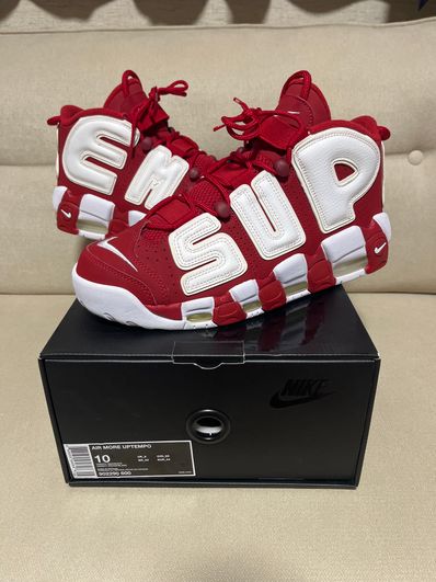 Supreme × Nike Air More Uptempo "White/Red"
