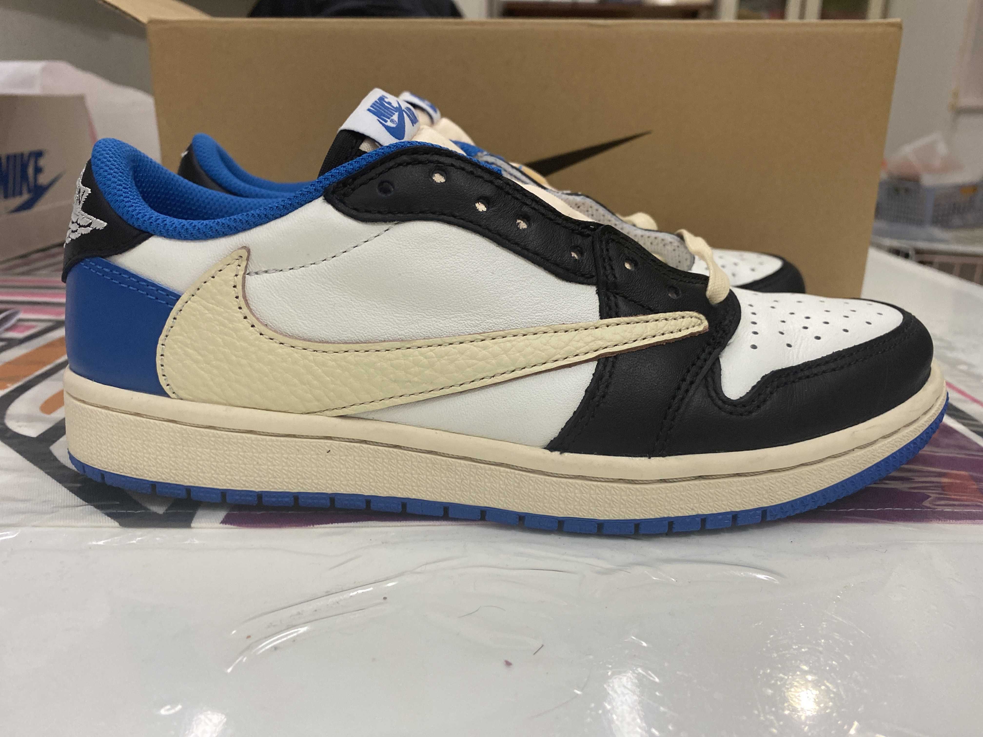 Travis Scott × fragment design × Nike Air Jordan 1 Low OG SP "Military Blue"