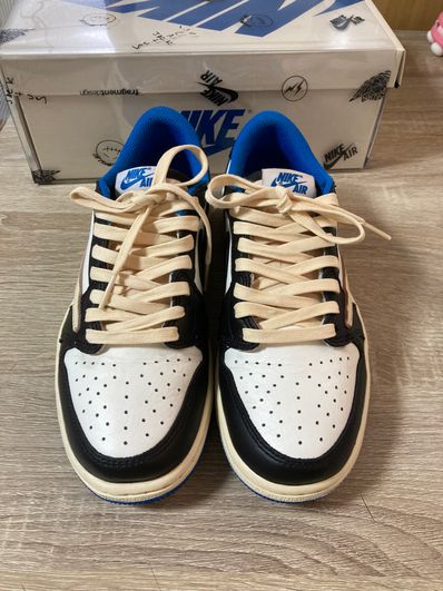 Travis Scott × fragment design × Nike Air Jordan 1 Low OG SP "Military Blue"