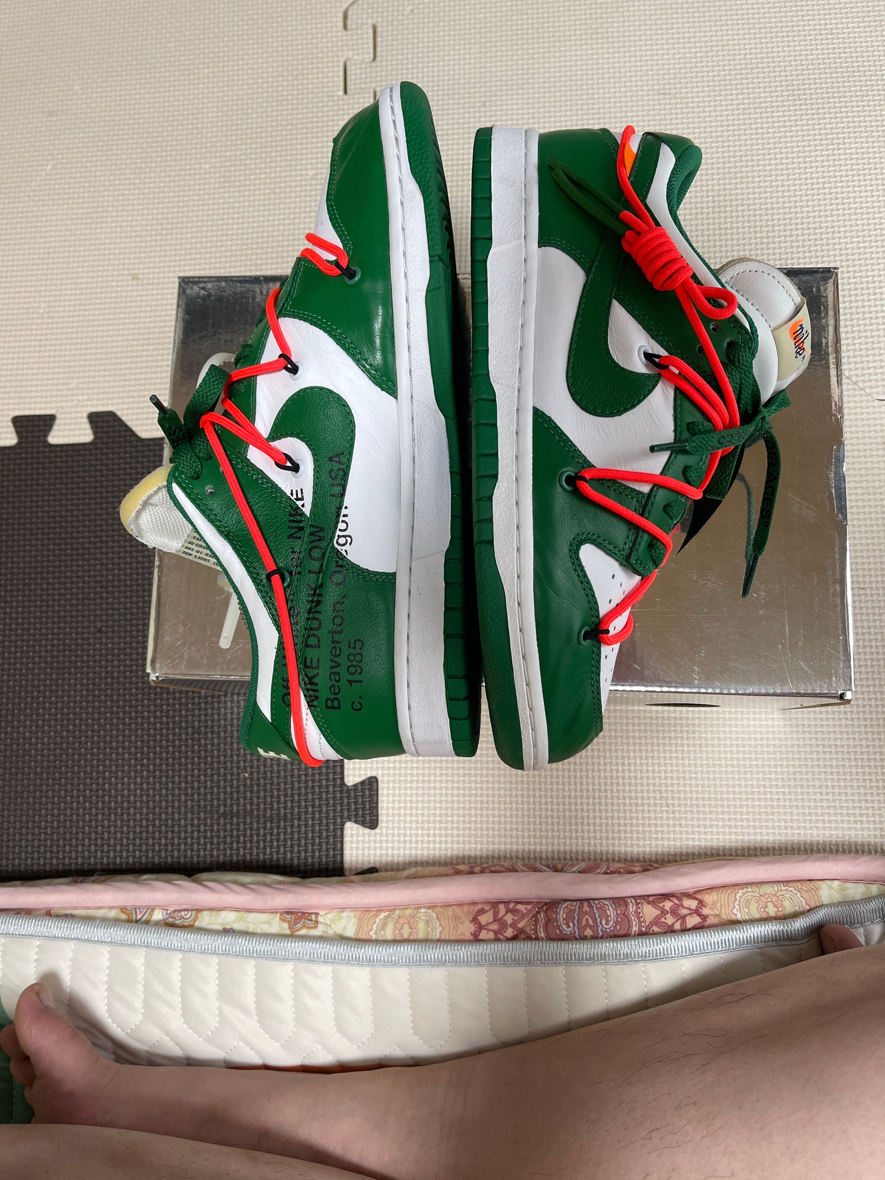 Off-White × Nike Dunk Low "White/Pine Green"