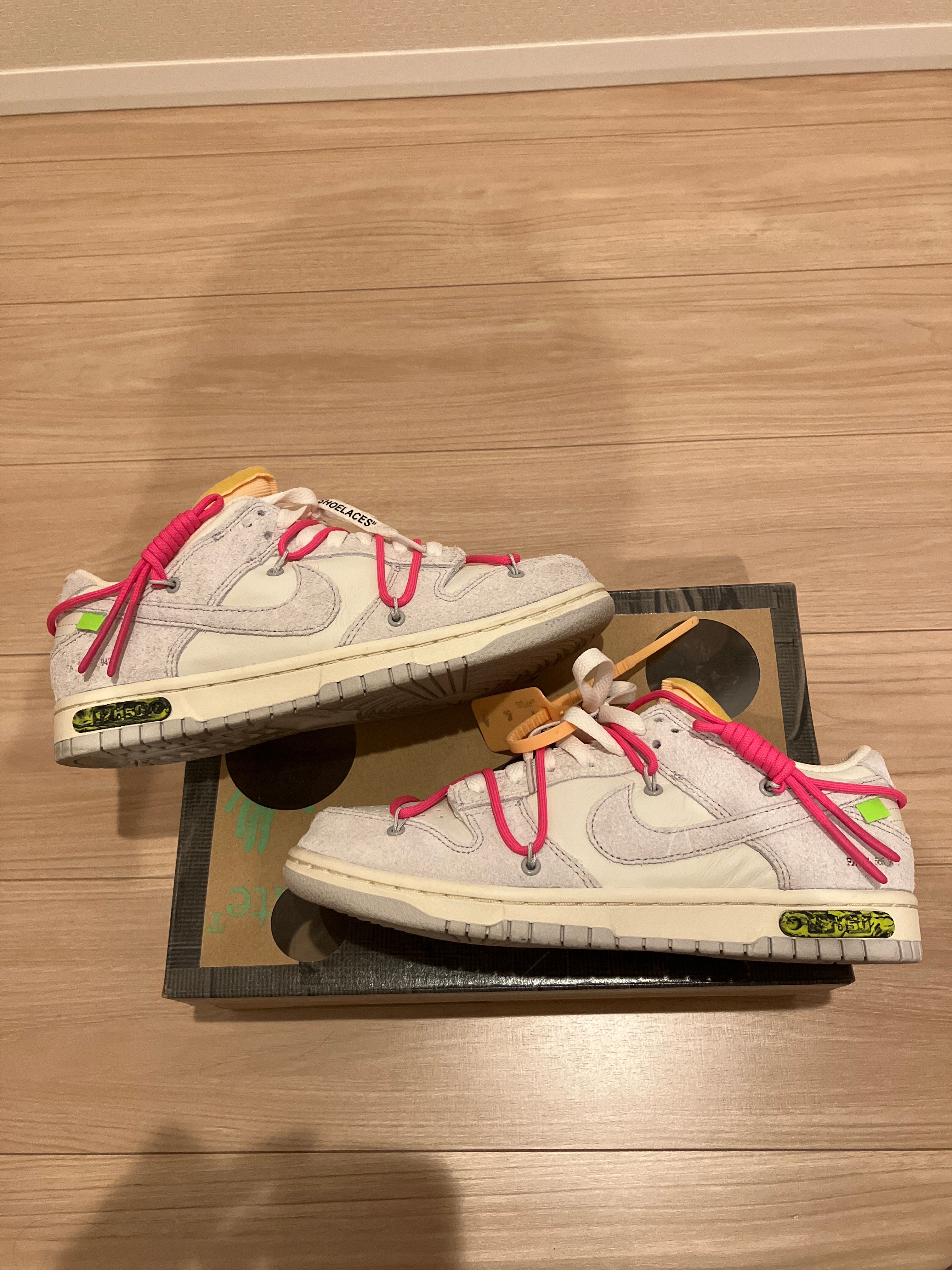 Off-White × Nike Dunk Low "Sail/Neutral Gray/Hyper Pink"