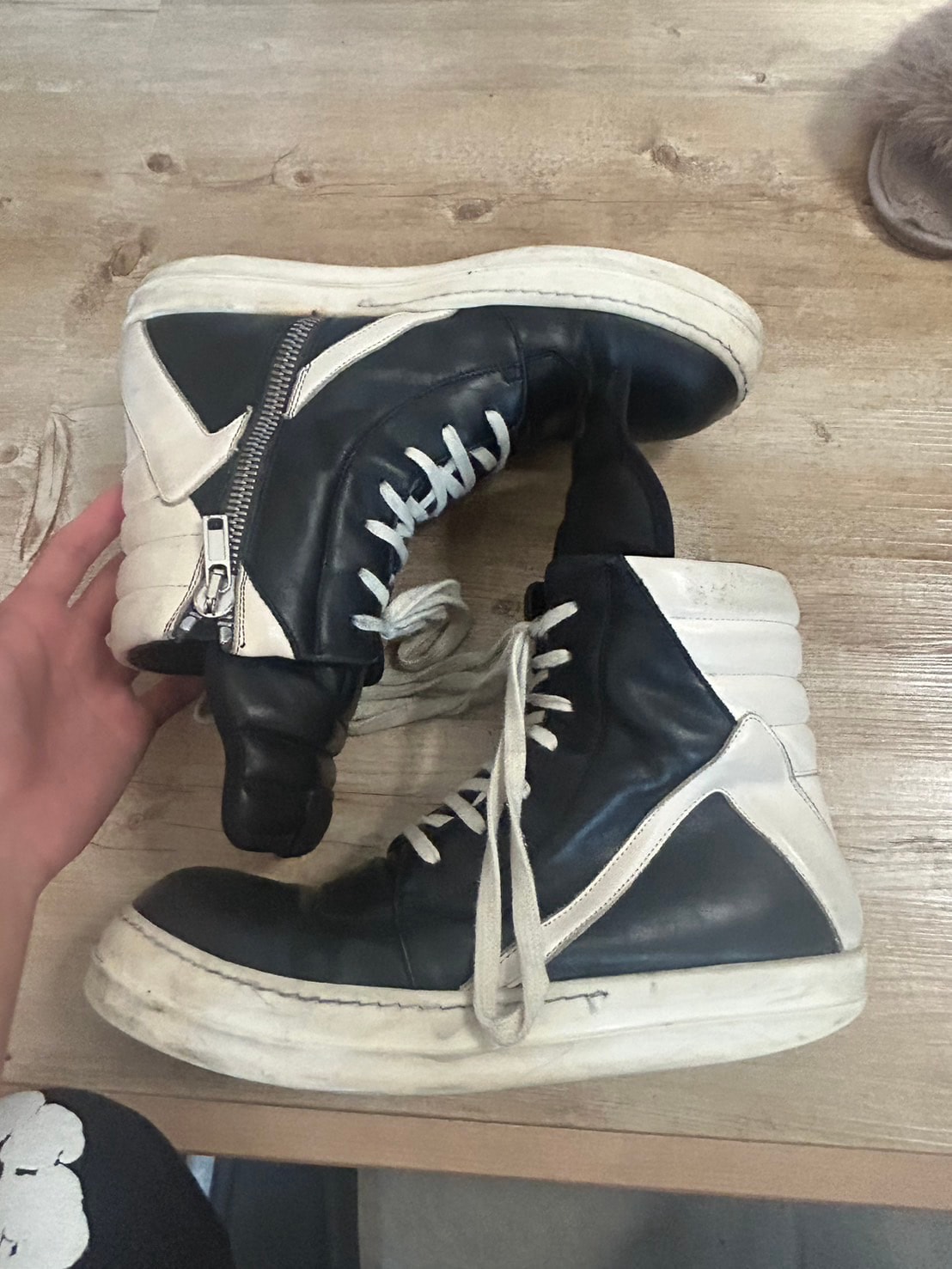 Rick Owens Geobasket Sneakers "Black/Milk"