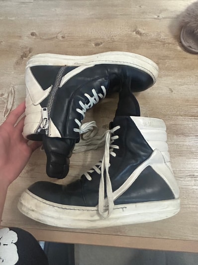 Rick Owens Geobasket Sneakers "Black/Milk"