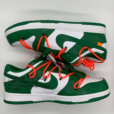 Off-White × Nike Dunk Low "White/Pine Green"