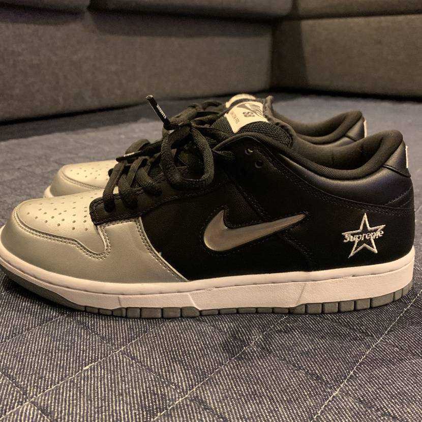 Supreme × Nike Dunk Low "Metallic Silver/Black"