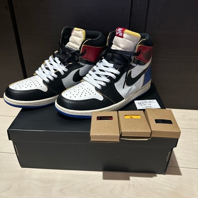 fragment design × UNION × Nike Air Jordan 1 High OG "Black/Varsity Red"