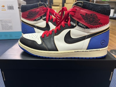 fragment design × UNION × Nike Air Jordan 1 High OG "Black/Varsity Red"