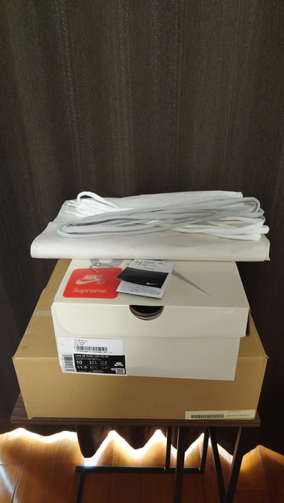 Supreme × Nike SB Dunk Low "White/Metallic Silver" (25FW Week2)