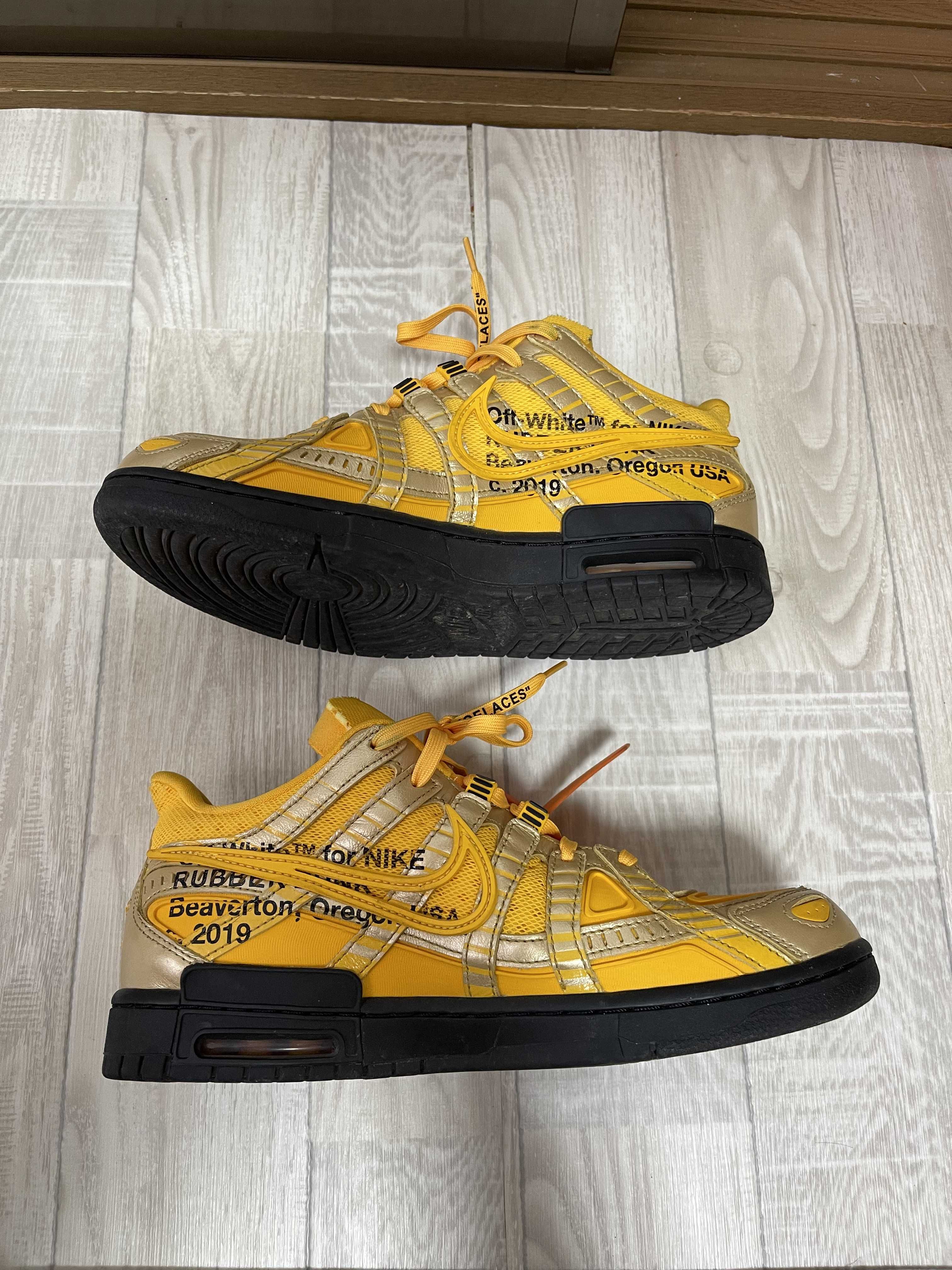 Off-White × Nike Air Rubber Dunk "University Gold" 