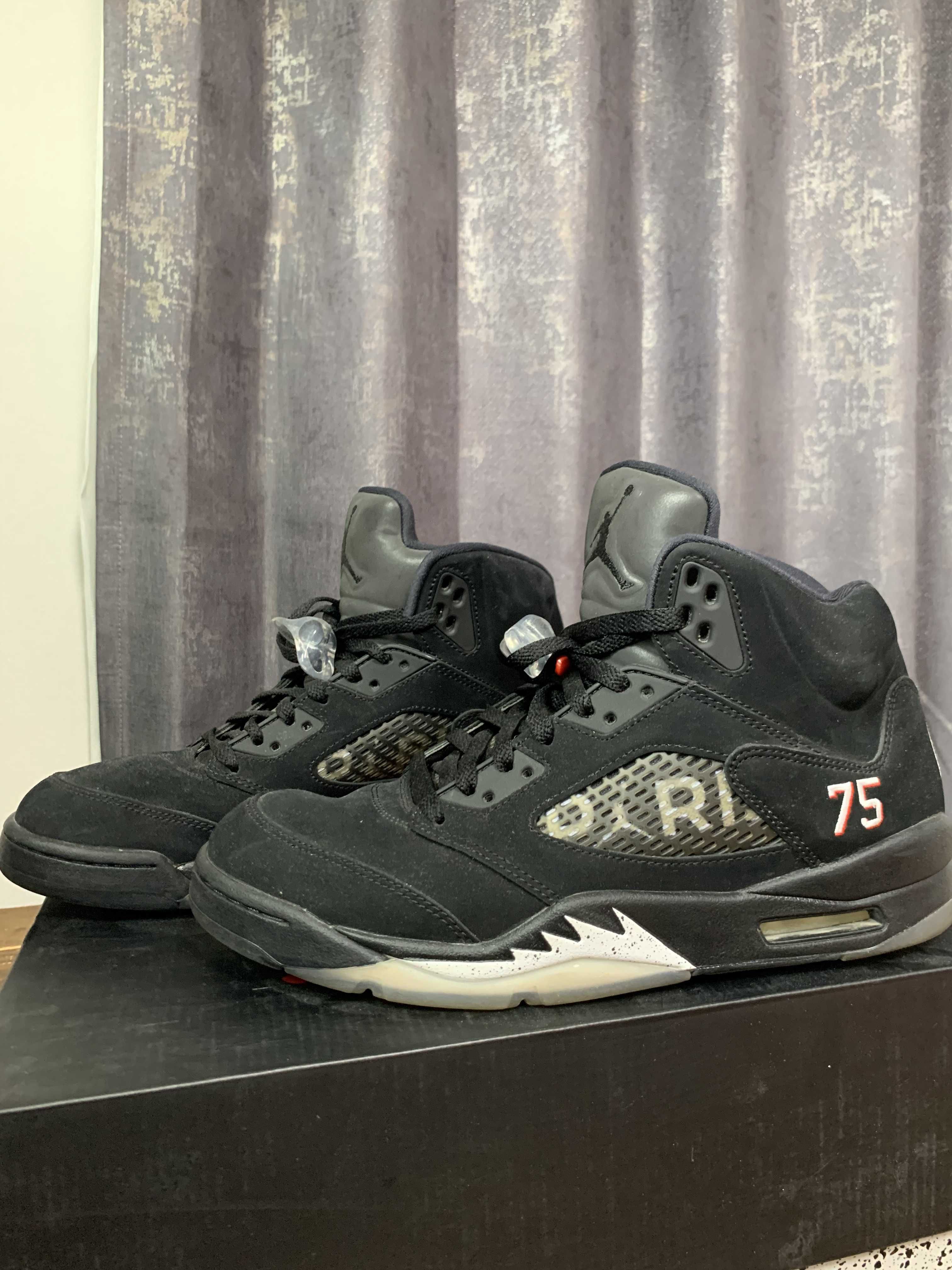 NIKE AIR JORDAN 5 PARIS SAINT-GERMAIN BLACK/CEMENT GREY