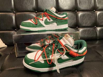Off-White × Nike Dunk Low "White/Pine Green"