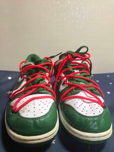 Off-White × Nike Dunk Low "White/Pine Green"