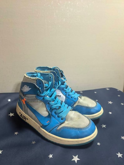 Off-White × Nike Air Jordan 1 High UNC "White/Dark Powder Blue"