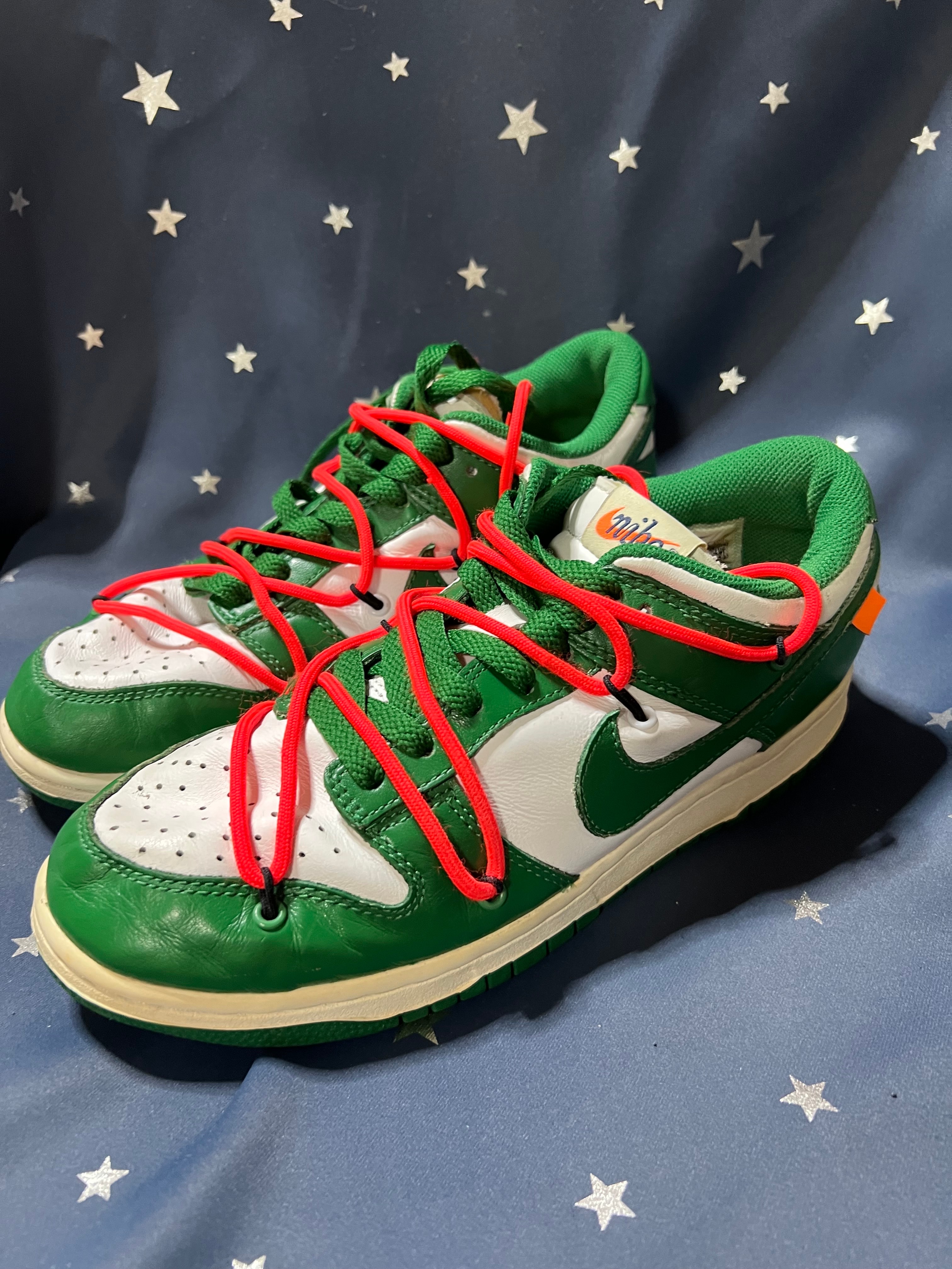Off-White × Nike Dunk Low "White/Pine Green"