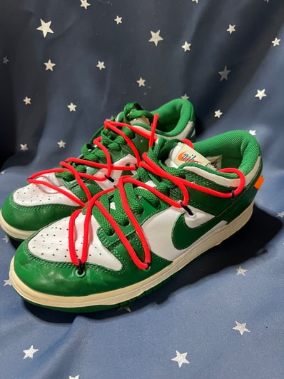 Off-White × Nike Dunk Low "White/Pine Green"