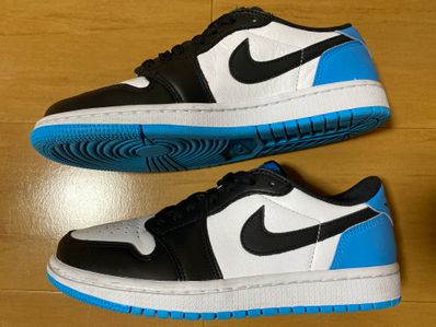 Nike Women's Air Jordan 1 Low OG "Black and Dark Powder Blue/UNC"