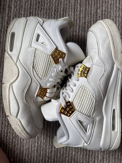 Nike Women's Air Jordan 4 Retro "White & Gold"