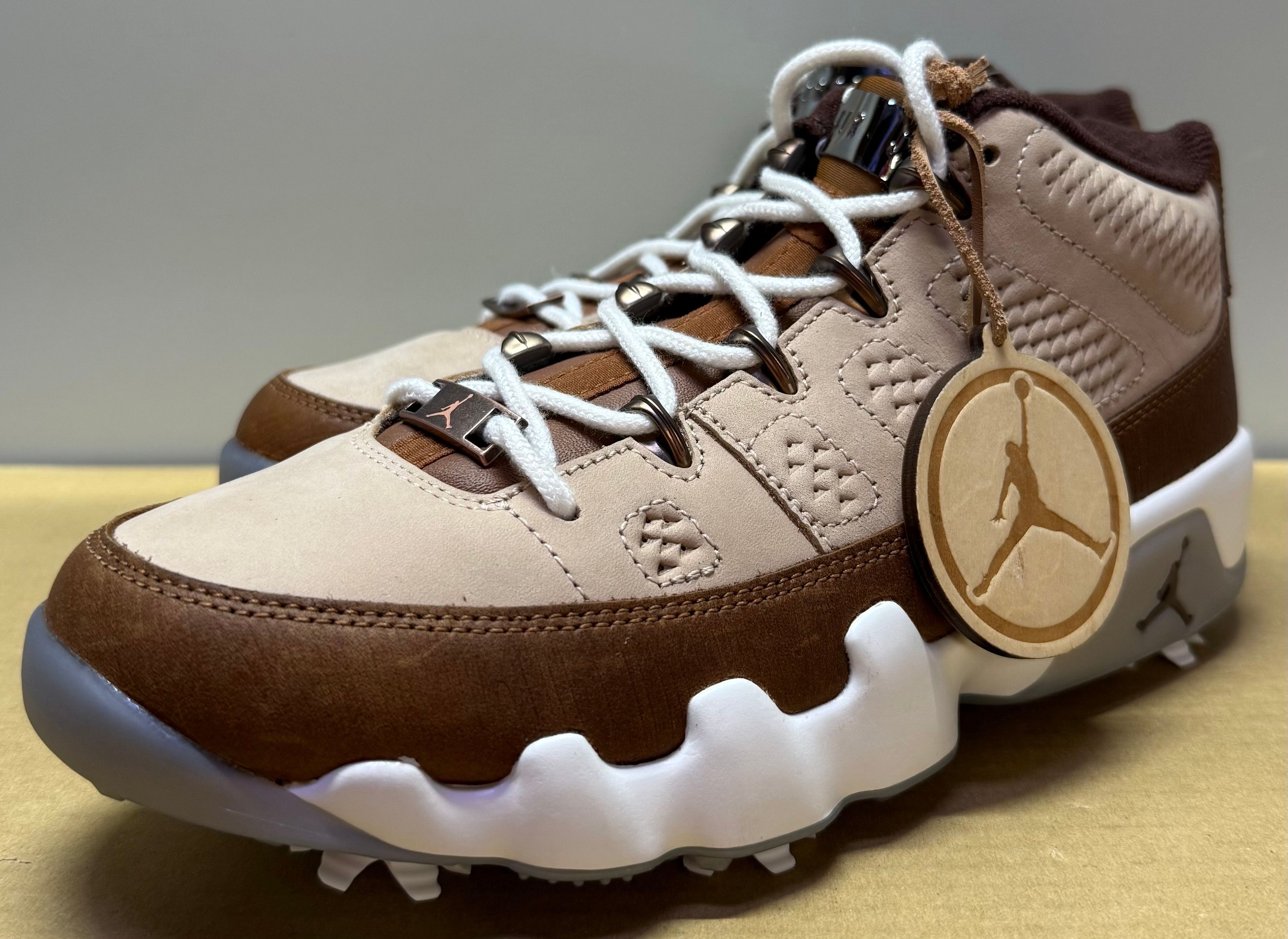 Happy Life Wood × Nike Air Jordan 9 Golf NRG "Hemp/Pecan/Sail/Earth"