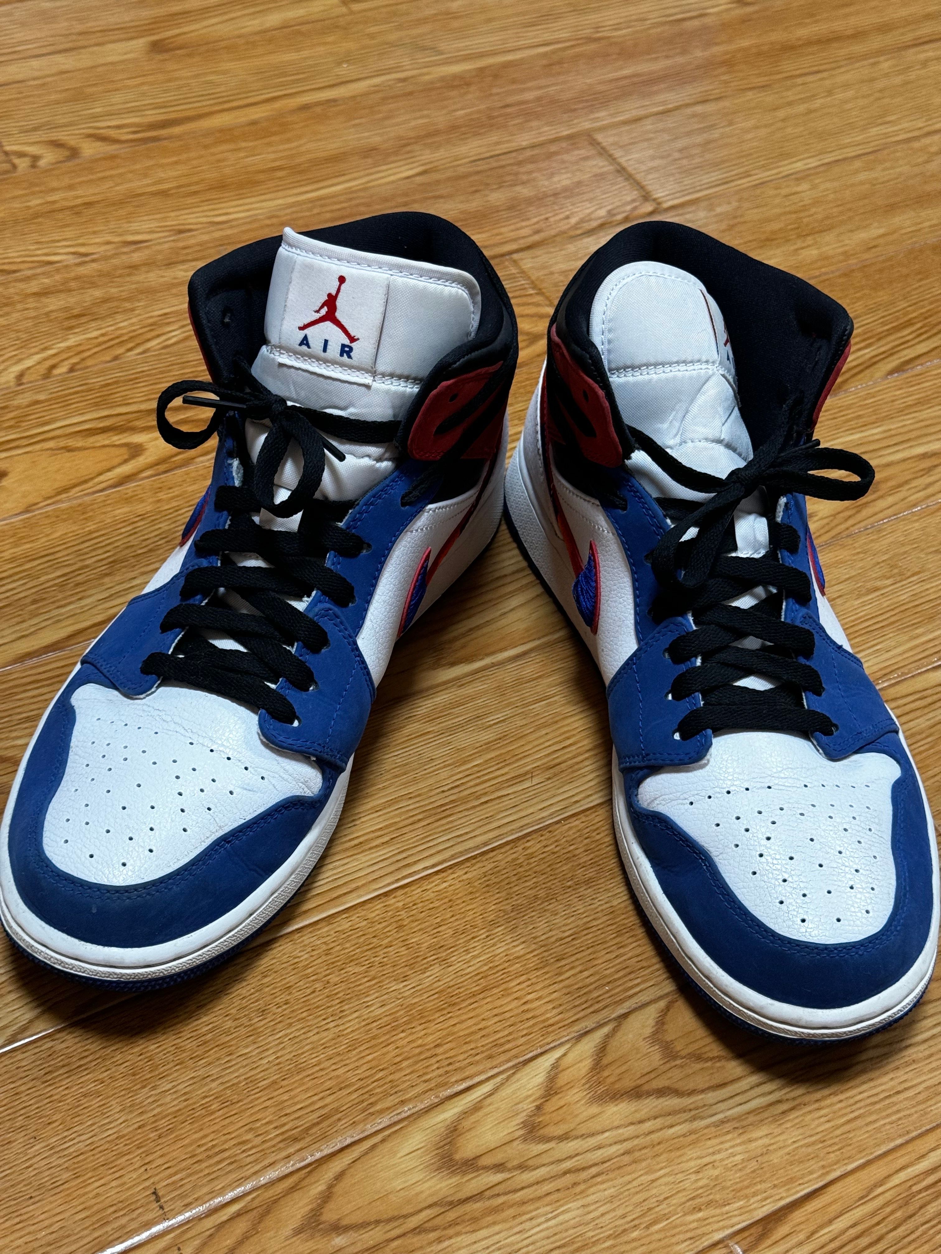 NIKE AIR JORDAN 1 MID "WHITE/BLUE/RED"