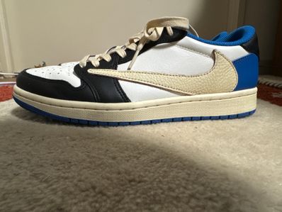 Travis Scott × fragment design × Nike Air Jordan 1 Low OG SP "Military Blue"