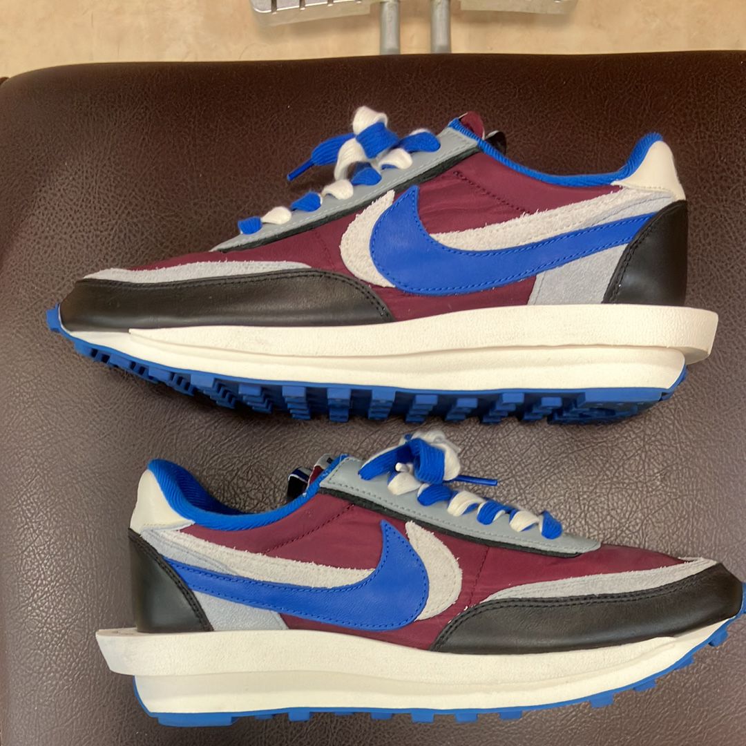 UNDERCOVER × sacai × Nike LD Waffle "Night Maroon/Pale Ivory-Ground Grey-Team Royal"