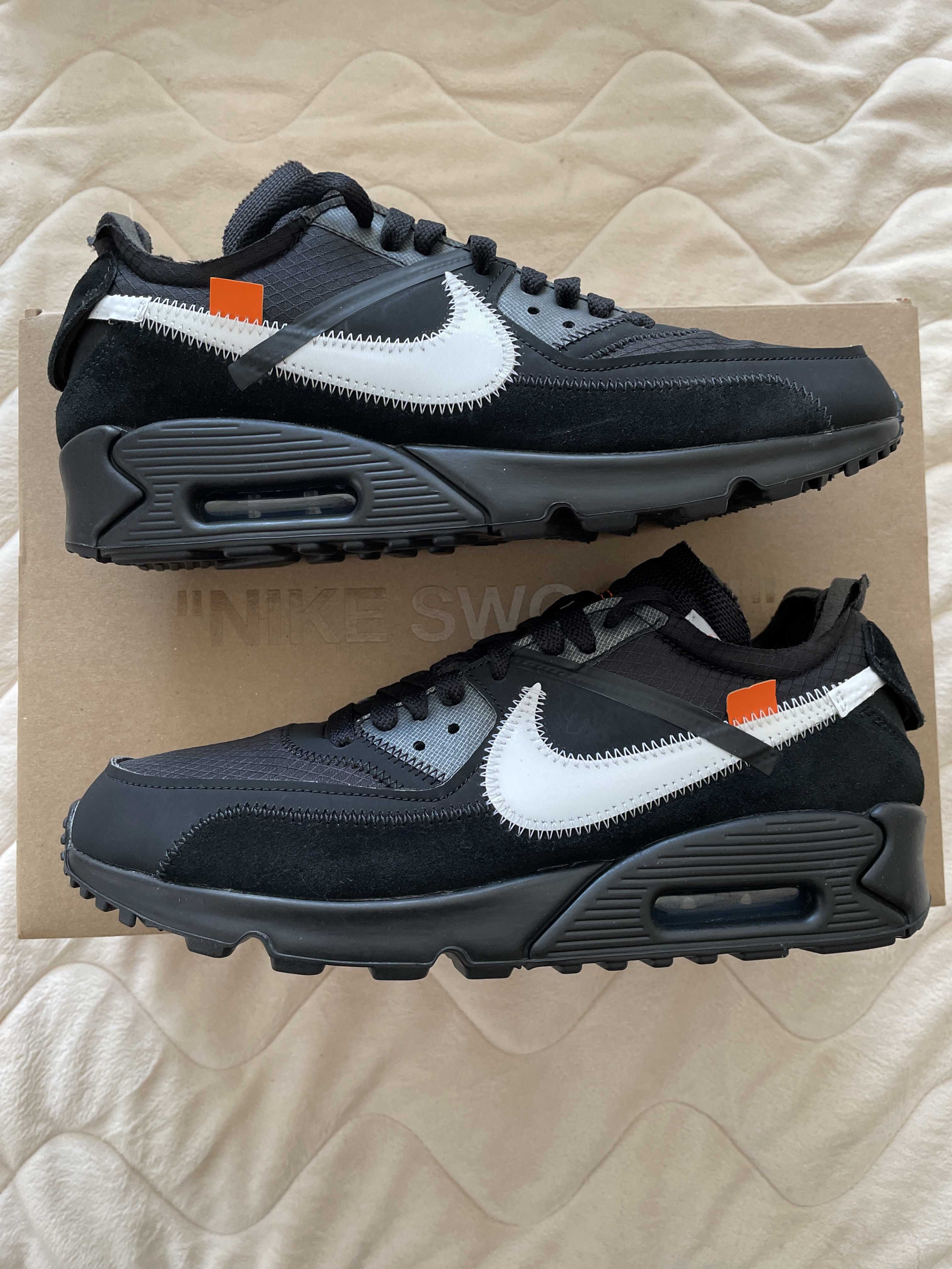 Off-White × Nike Air Max 90 "Black/Black-Cone-White"