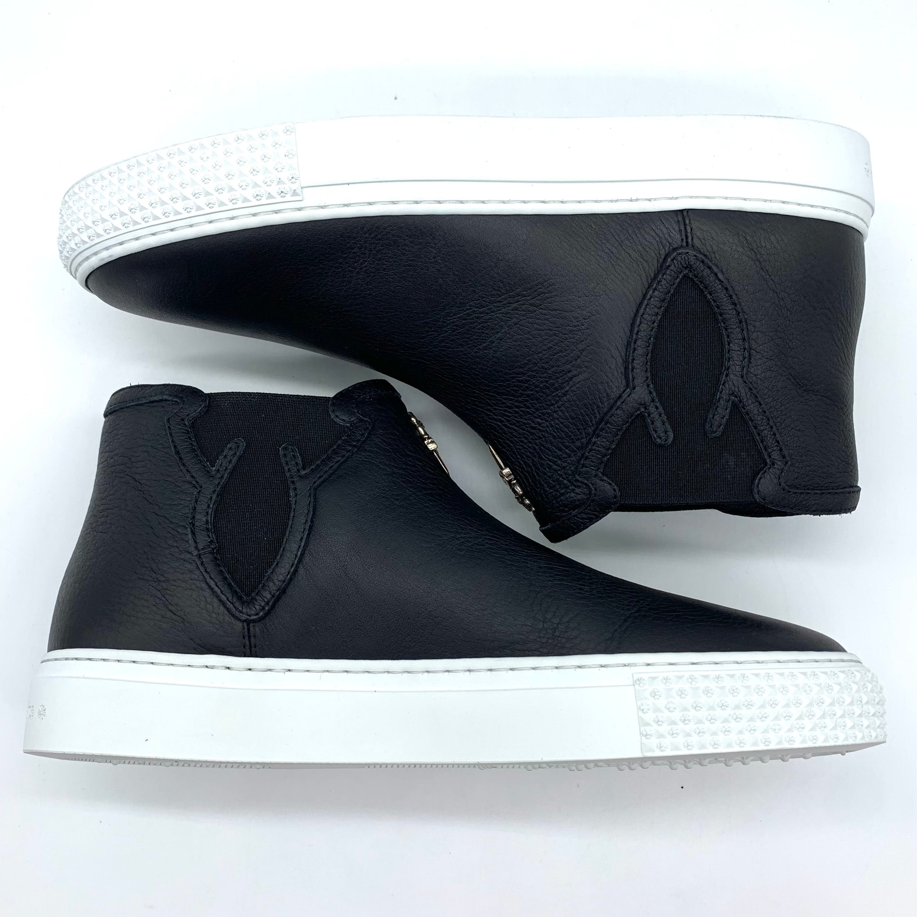 Chrome Hearts Mid Top Side Gore Leather Sneaker "Black/White"