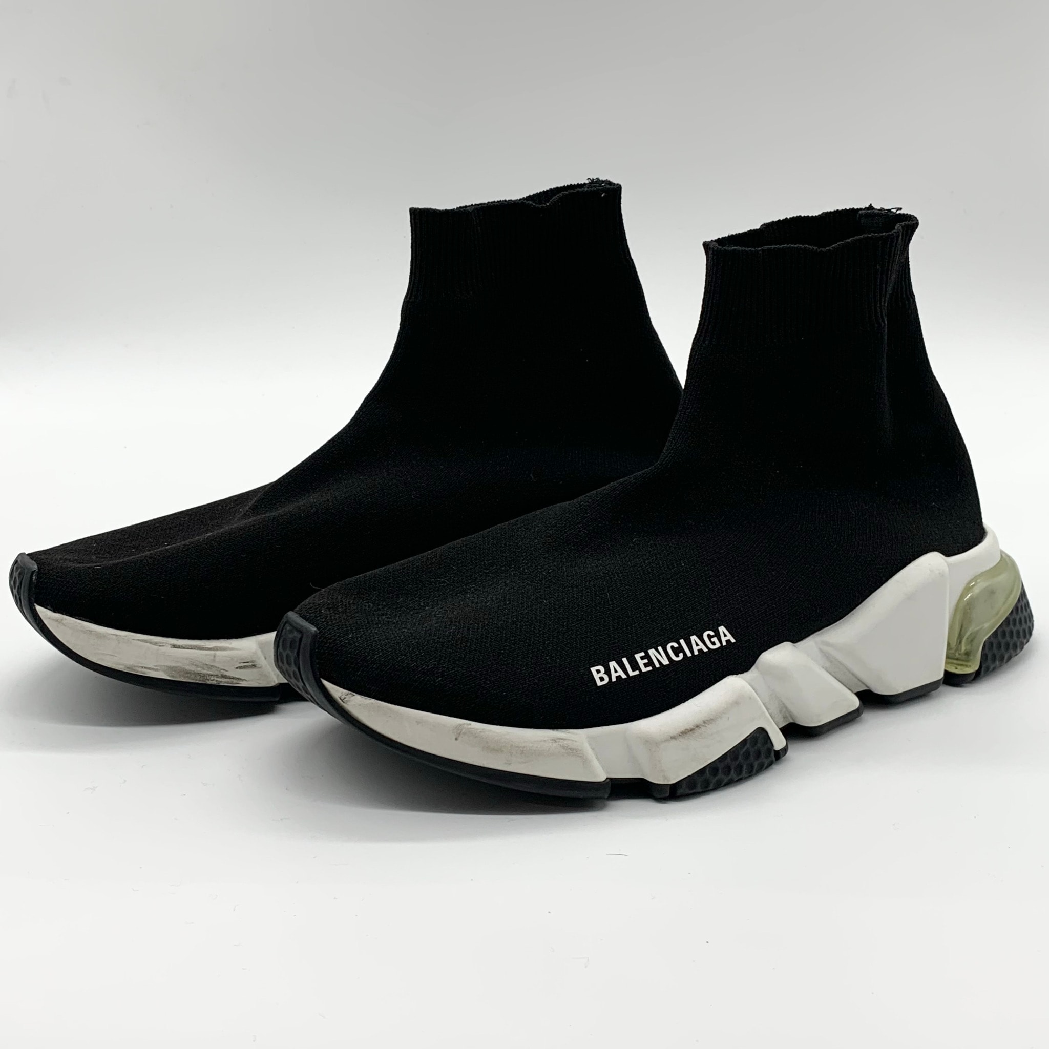 BALENCIAGA SPEED CLEAR SOLE "BLACK/WHITE"