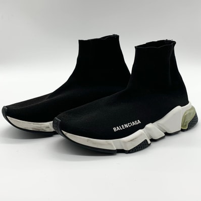 BALENCIAGA SPEED CLEAR SOLE "BLACK/WHITE"