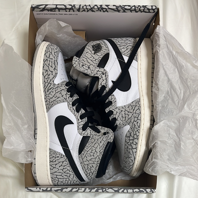 Nike GS Air Jordan 1 High OG "White Cement"