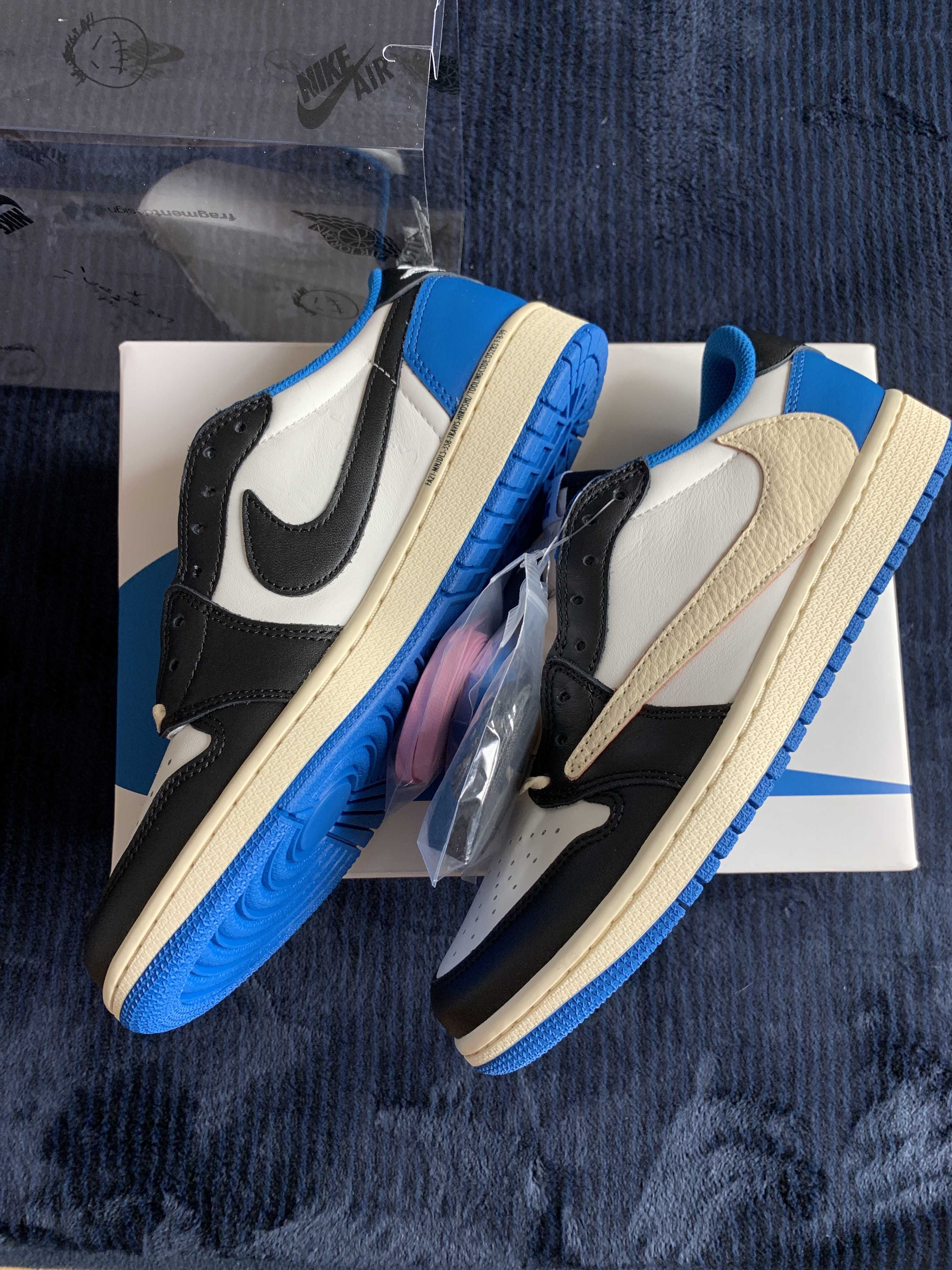 Travis Scott × fragment design × Nike Air Jordan 1 Low OG SP "Military Blue"