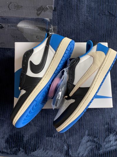 Travis Scott × fragment design × Nike Air Jordan 1 Low OG SP "Military Blue"