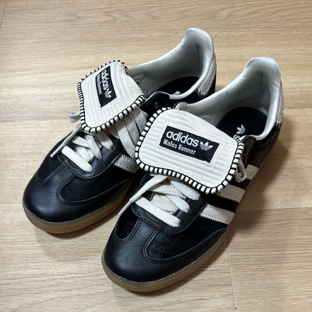 Wales Bonner × adidas Samba Pony Tonal Low "Core Black/Cream White"