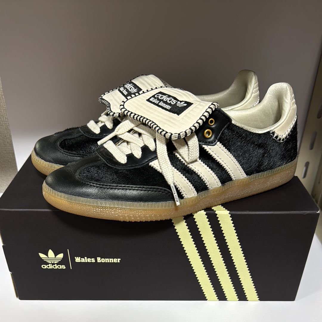Wales Bonner × adidas Samba Pony Tonal Low "Core Black/Cream White"