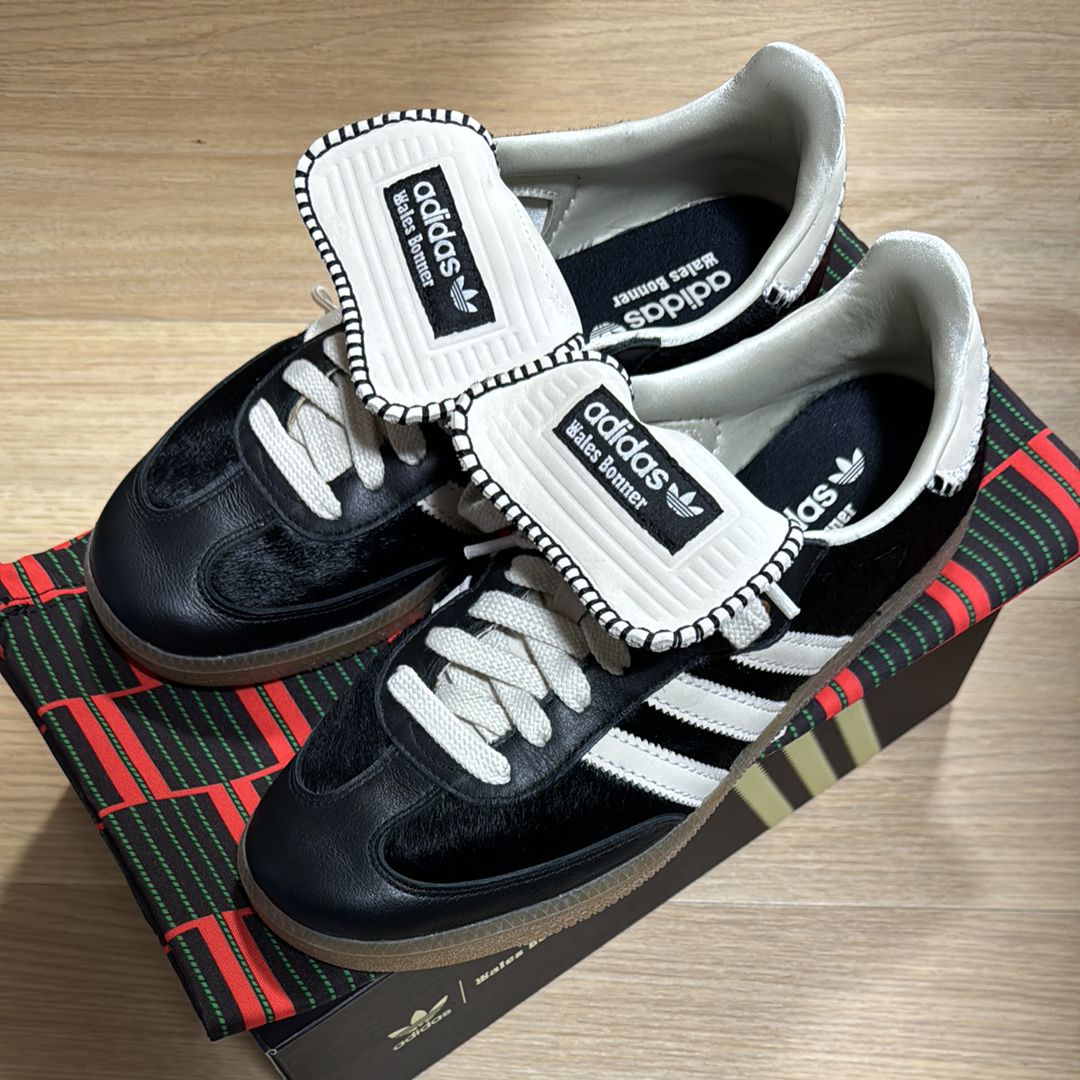 Wales Bonner × adidas Samba Pony Tonal Low "Core Black/Cream White"