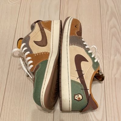 Zion Williamson × Nike Air Jordan 1 Low OG "Flax and Oil Green"