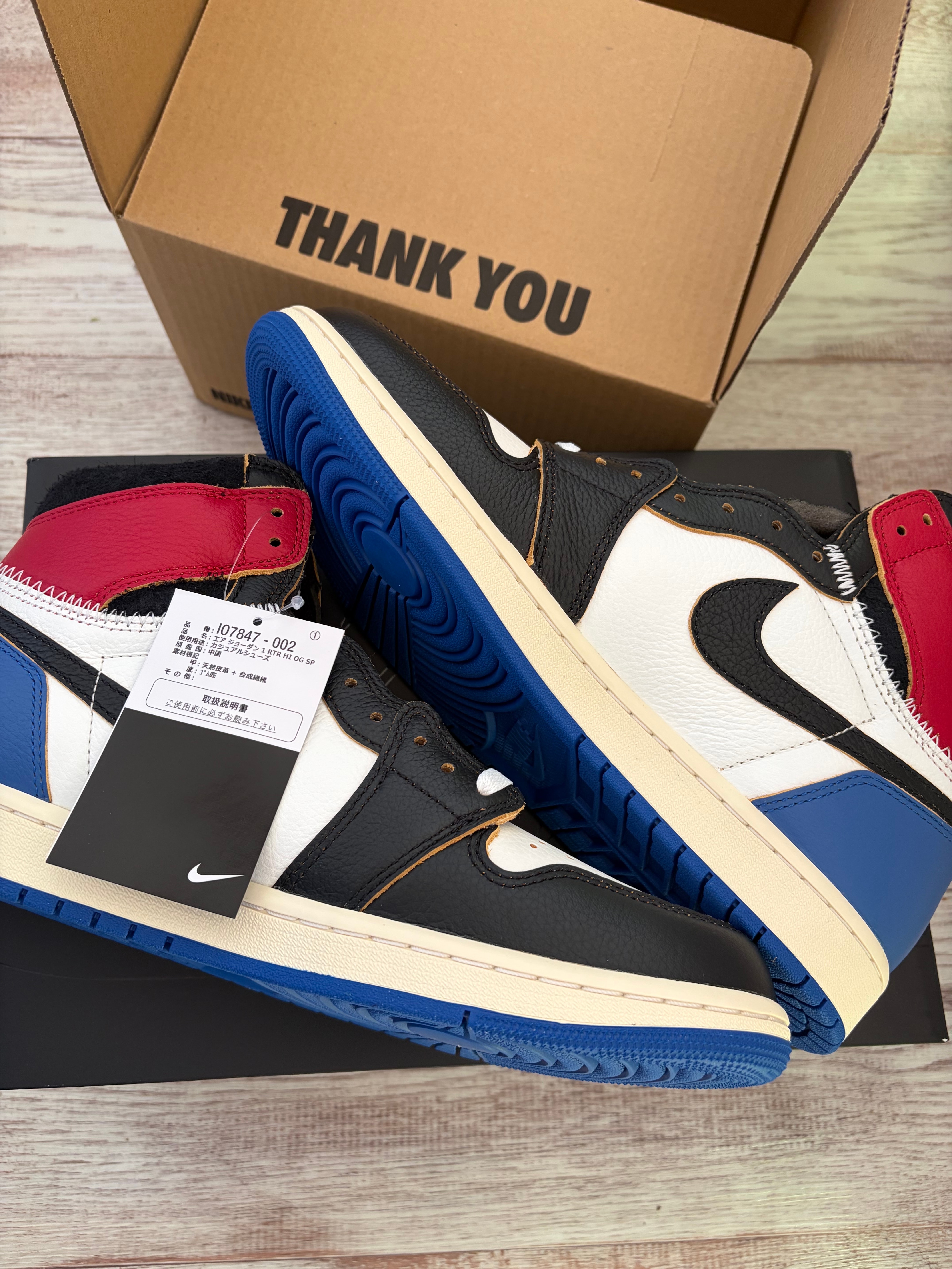 fragment design × UNION × Nike Air Jordan 1 High OG "Black/Varsity Red"