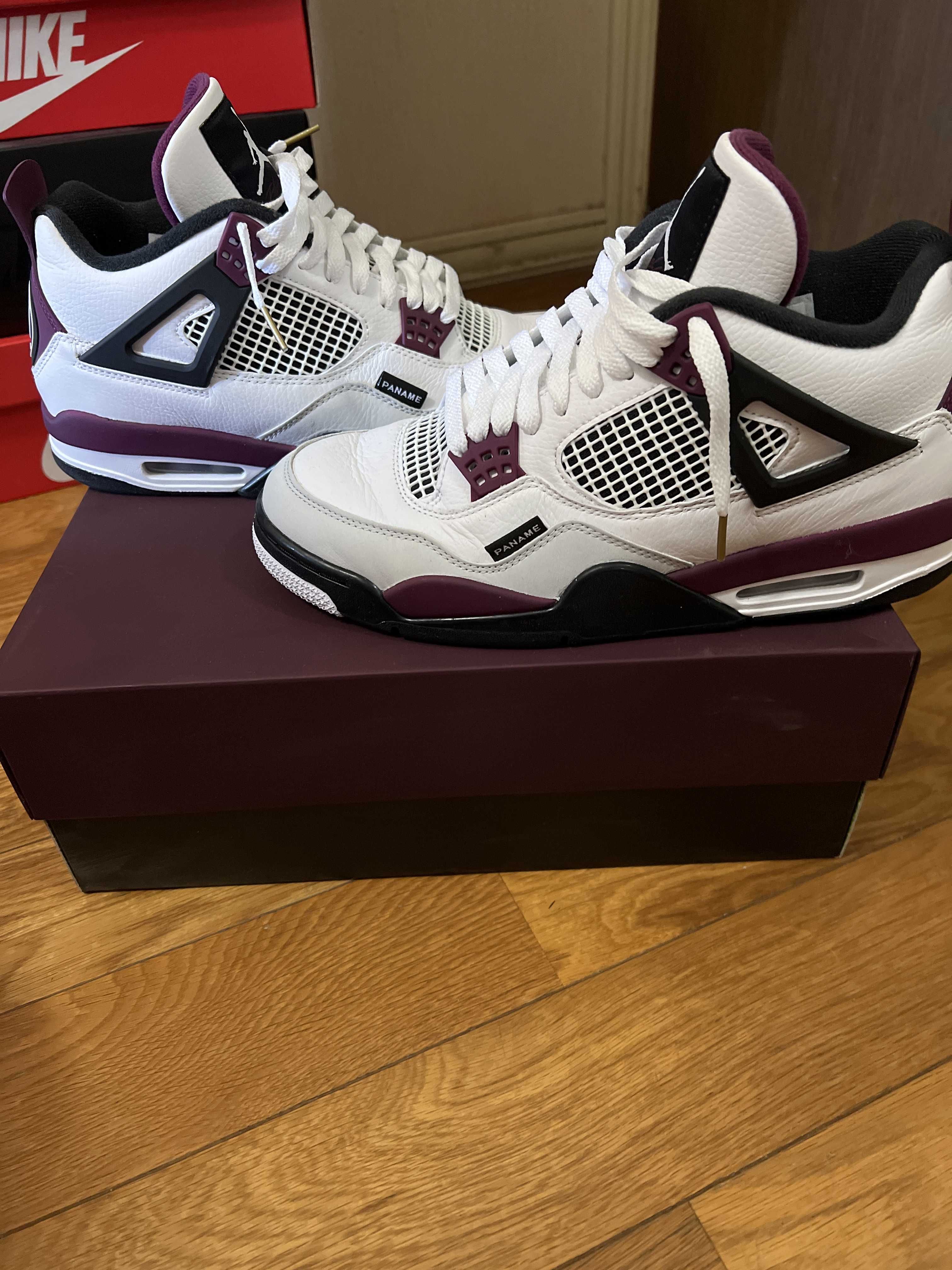 Paris Saint Germain ×Nike Air Jordan 4 Retro "White/Bordeaux/Neutral Gray"