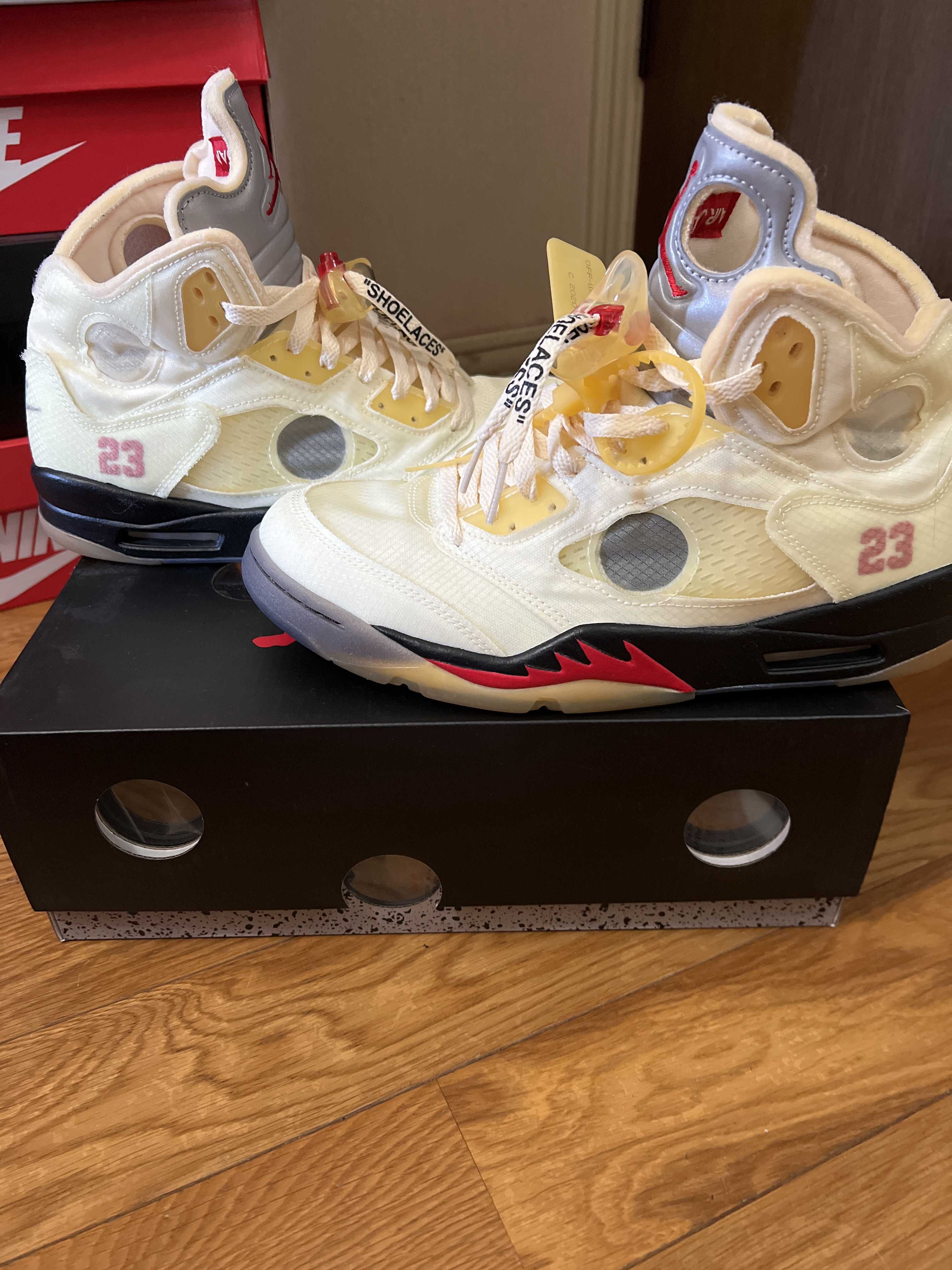 Off-White × Nike Air Jordan 5 "Sail"  