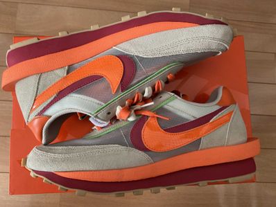 CLOT × Sacai × Nike LD Waffle "Orange Blaze"