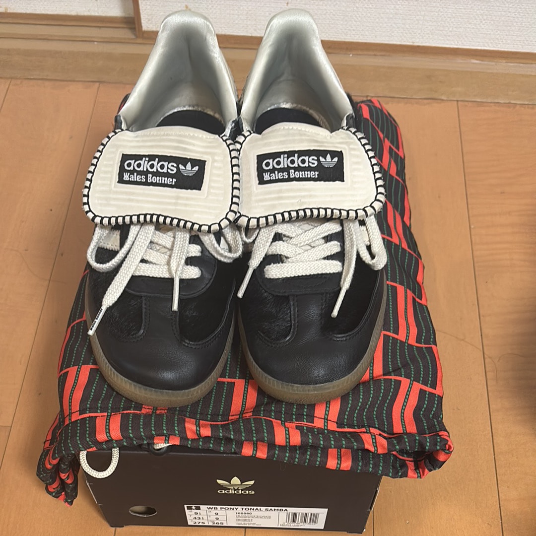 Wales Bonner × adidas Samba Pony Tonal Low "Core Black/Cream White"