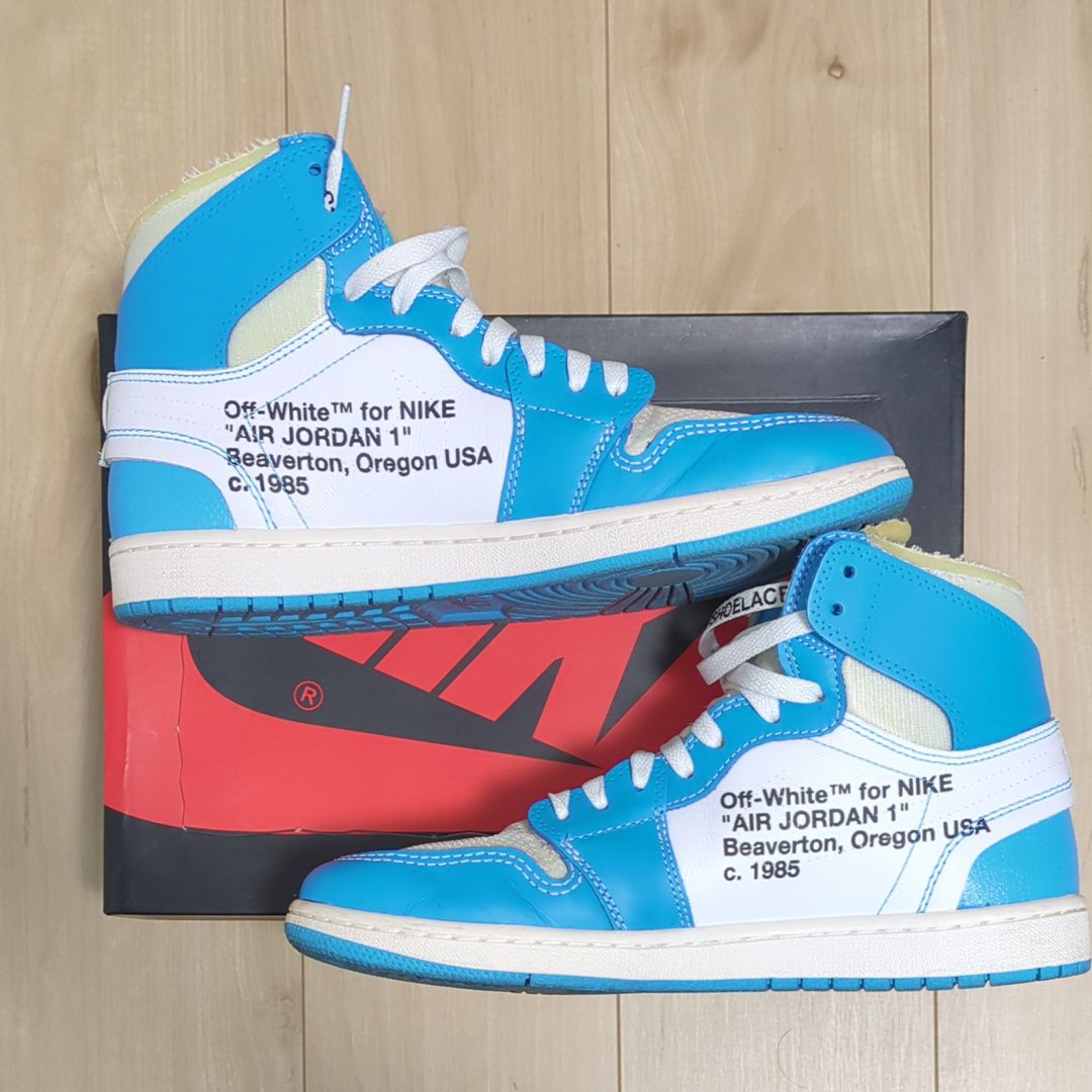 Off-White × Nike Air Jordan 1 High UNC "White/Dark Powder Blue"