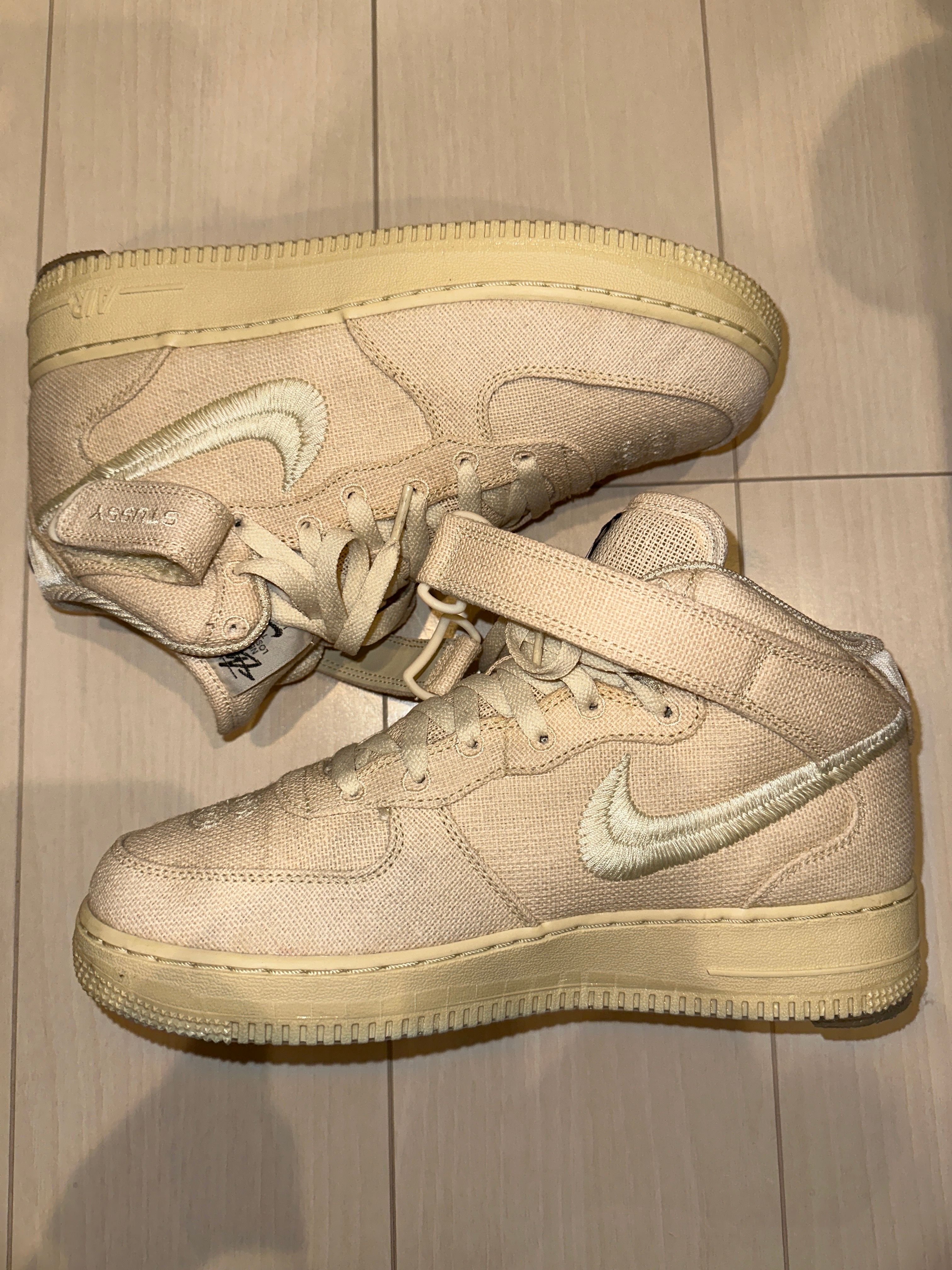Stussy × Nike Air Force 1 Mid "Fossil Stone"