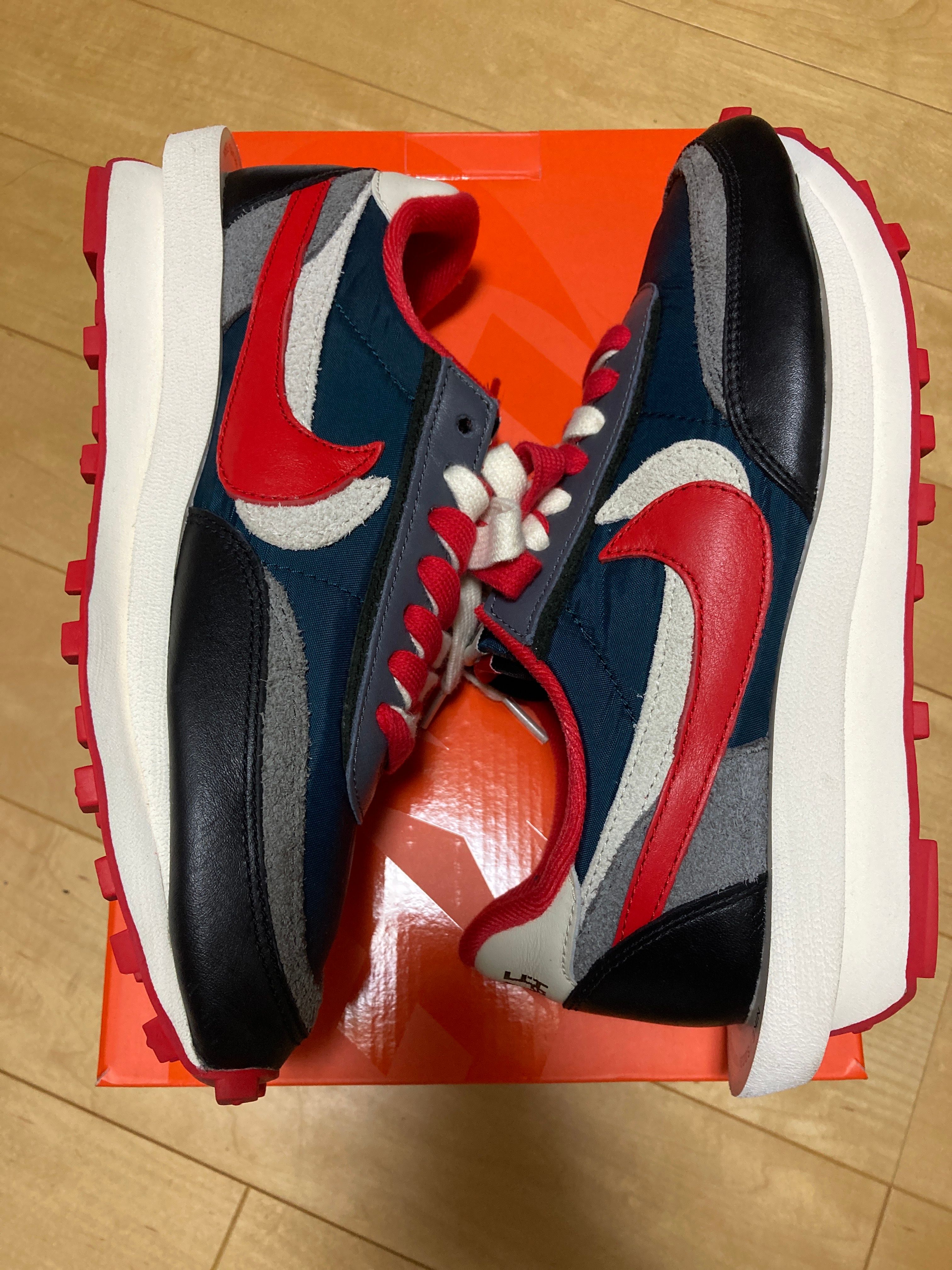 UNDERCOVER × sacai × Nike LD Waffle "Midnight Spruce/Pale Ivory-Dark Grey-University Red"