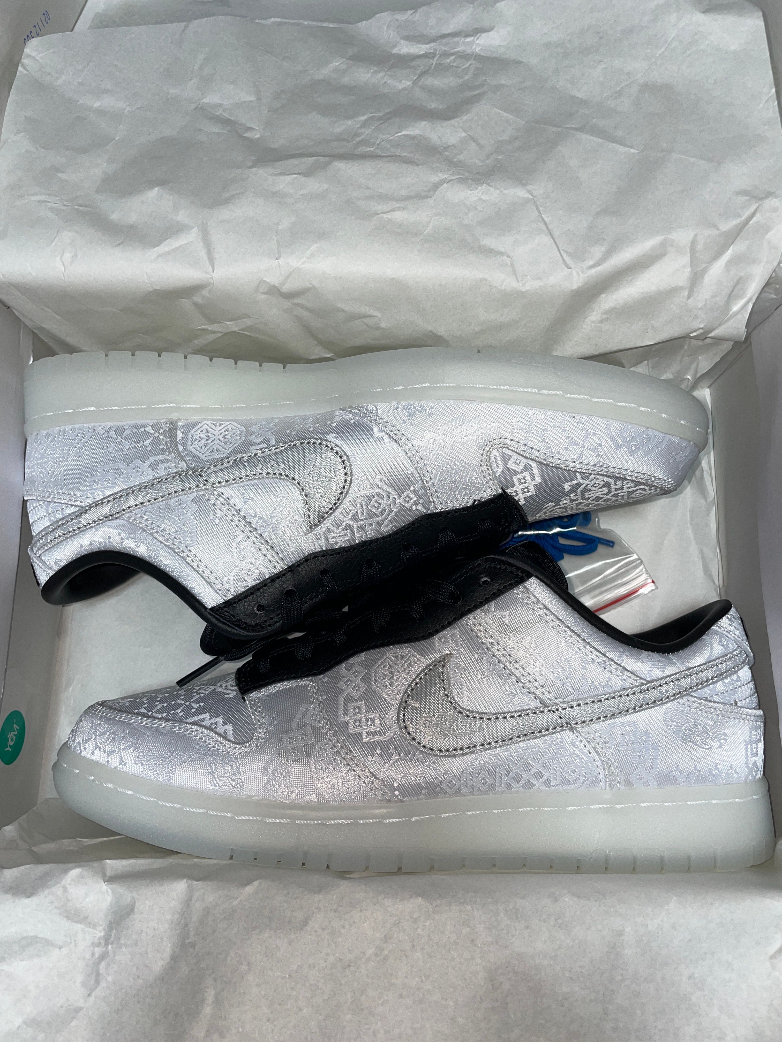 CLOT × Fragment × Nike Dunk Low "Black and White"