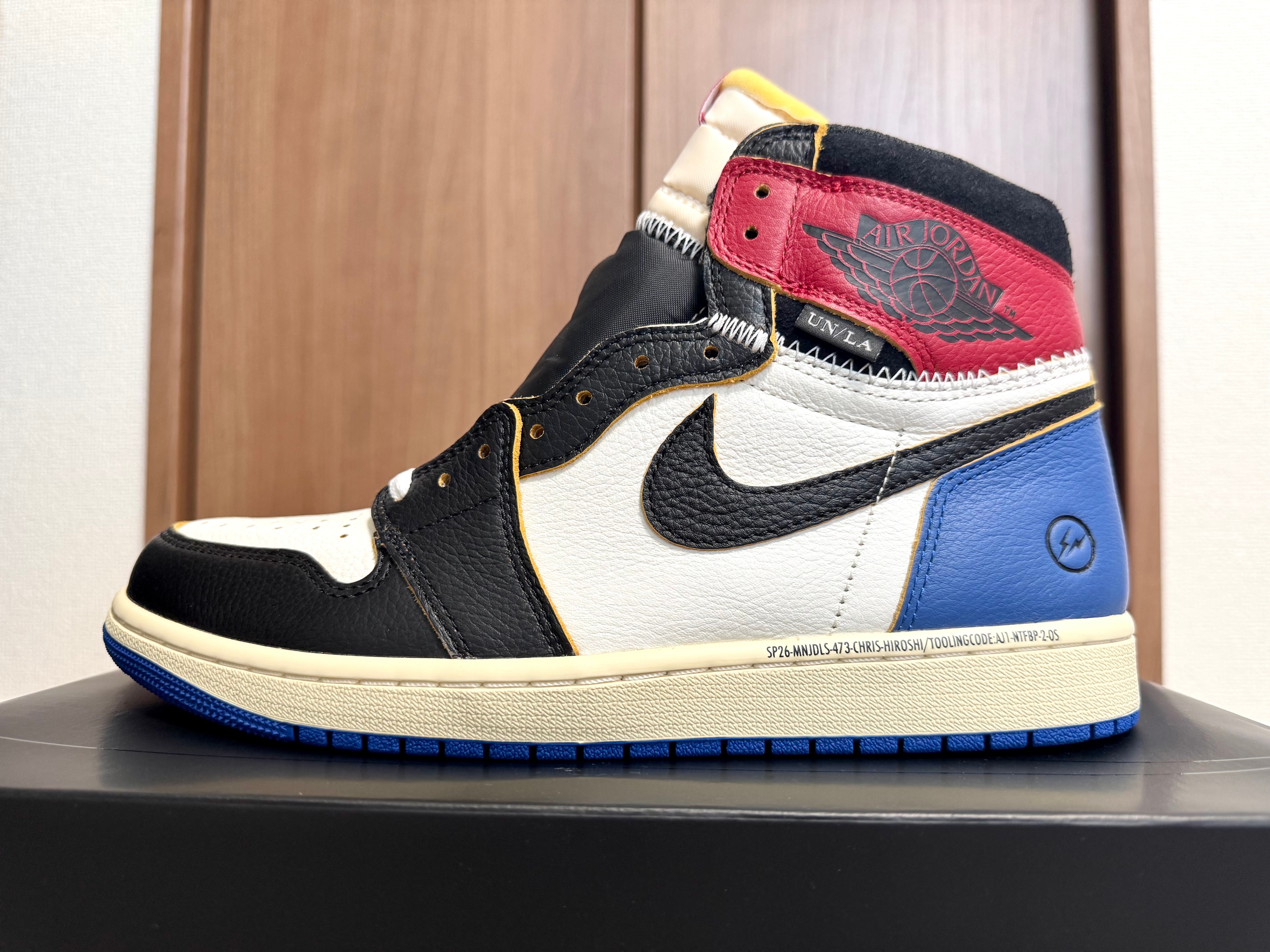 fragment design × UNION × Nike Air Jordan 1 High OG "Black/Varsity Red"