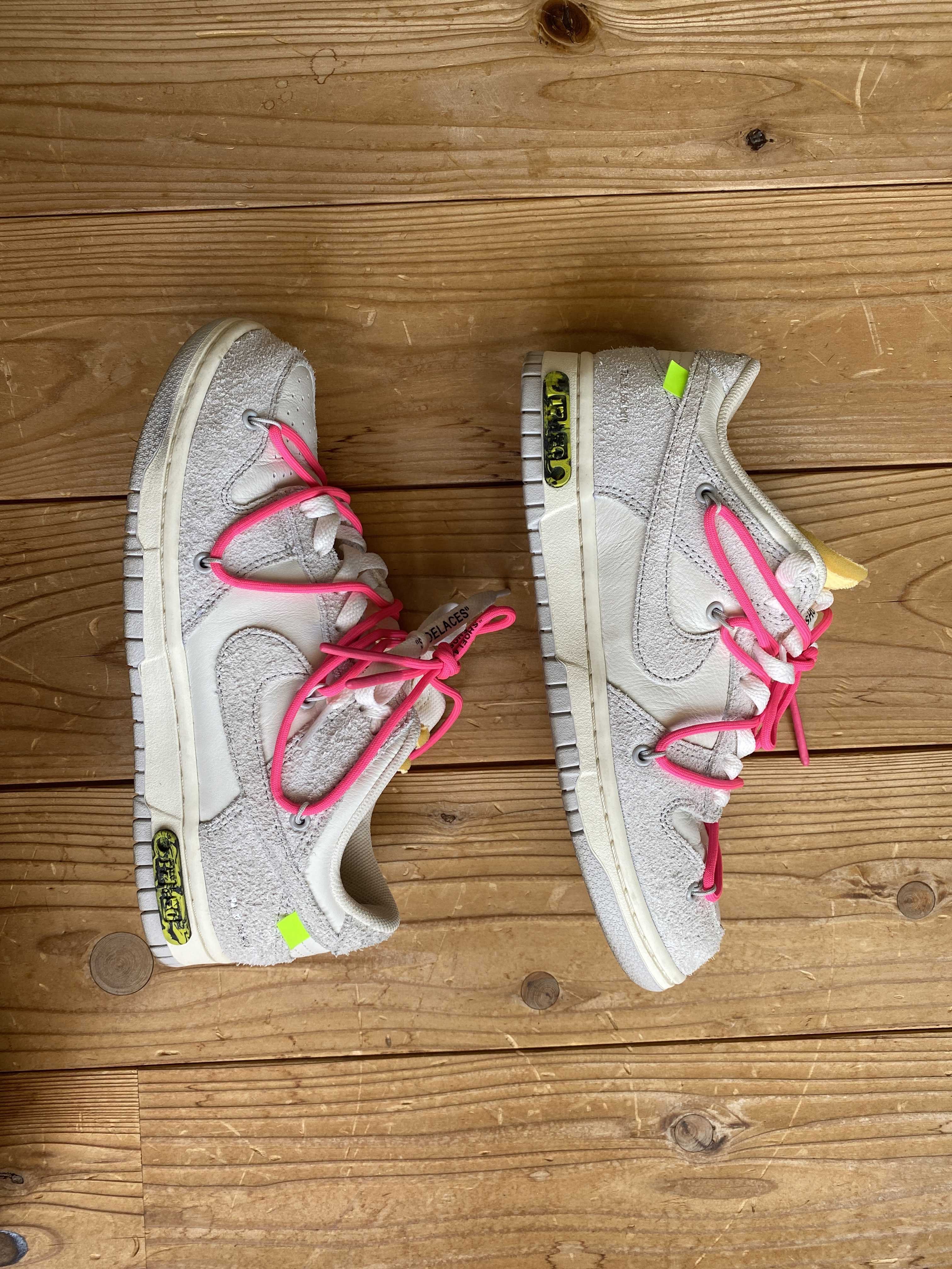 Off-White × Nike Dunk Low "Sail/Neutral Gray/Hyper Pink"